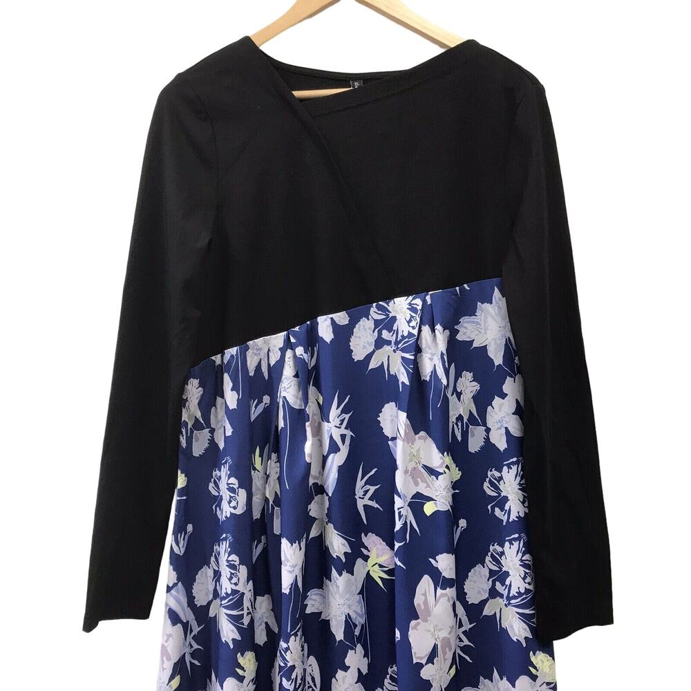 Bonny Billy Dress Womens XL Floral Black Blue White